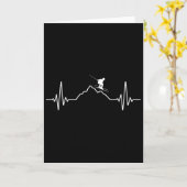 Skiing Heartbeat Ski Gift For Skiers _2  カード (黄色い花)