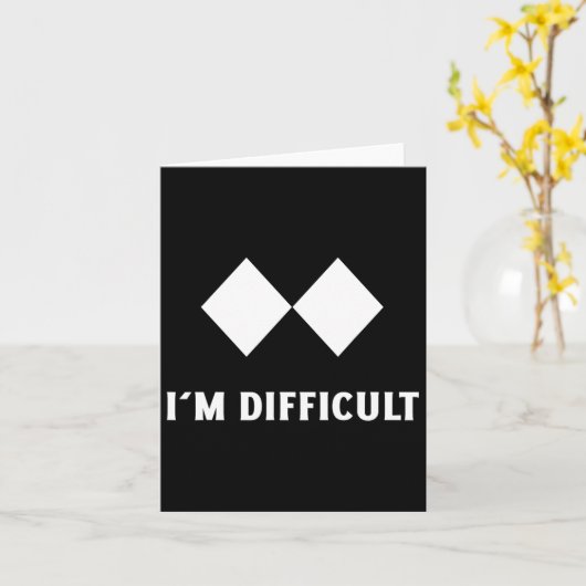 Skiing I'm Difficult Ski Snowboard  カード (黄色い花)