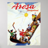 Skiing in Arosa, Switzerland ポスター (正面)