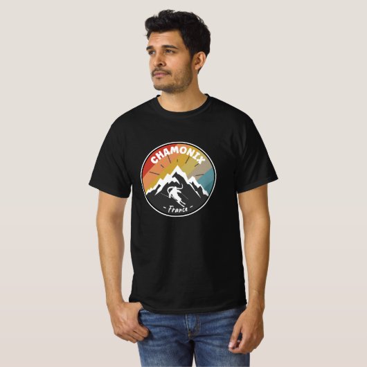 Skiing In France Chamonix Tシャツ (正面フル)