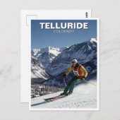 Skiing in Telluride Colorado ポストカード (正面/裏面)