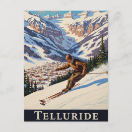 Skiing in Telluride Colorado ポストカード