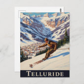 Skiing in Telluride Colorado ポストカード (正面/裏面)