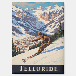 Skiing in Telluride Colorado マグネット