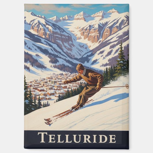 Skiing in Telluride Colorado マグネット (正面)
