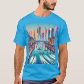 Skiing in the city tシャツ (正面)