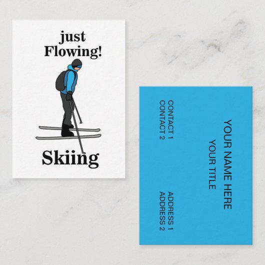 Skiing Just Flowing Ski Instructor 名刺 (正面/裏面)