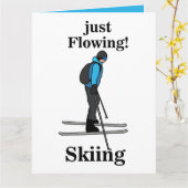 Skiing Just Flowing Skier カード (黄色い花)