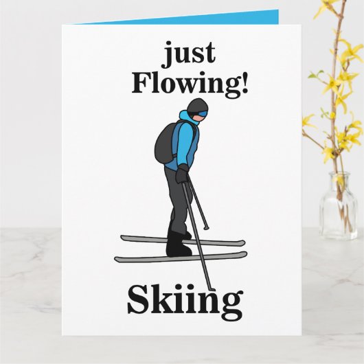 Skiing Just Flowing Skier カード (黄色い花)