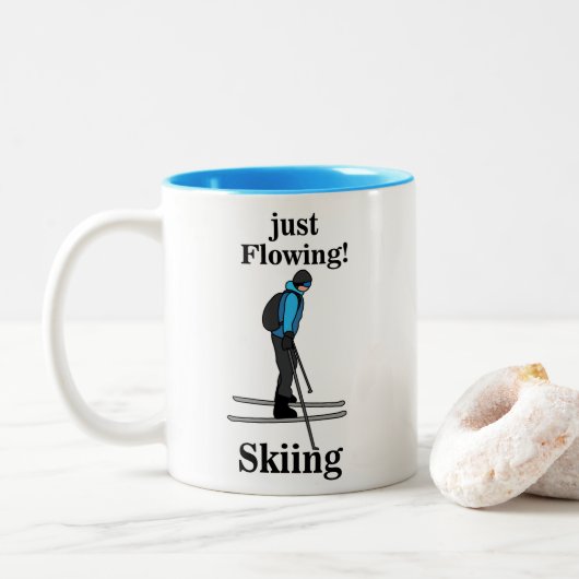 Skiing Just Flowing Skier ツートーンマグカップ (ドーナツ)