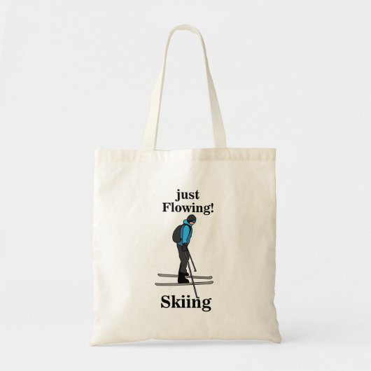 Skiing Just Flowing Skier トートバッグ (正面)