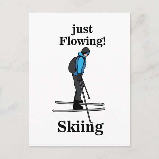Skiing Just Flowing Skier ポストカード (正面)