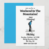 Skiing Just Flowing Skier Party 招待状 (正面/裏面)