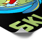 Skiing Kids Ski-rex Funny Dino Toddler Funny  ポスター (角)