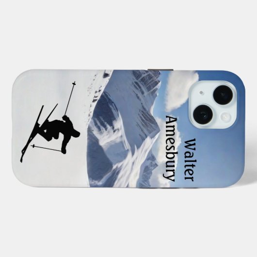 Skiing Mountain Scene personalize  Case-Mate iPhoneケース (裏面 (横))