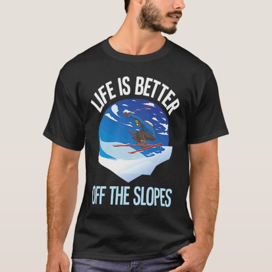 Skiing Off The Slopes Free Riding Tシャツ (正面)