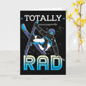 Skiing Outfit Nordic Skier Ski Totally Rad カード (黄色い花)