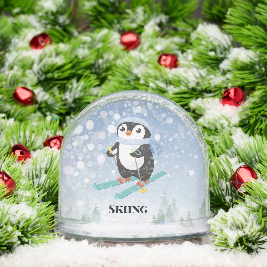Skiing Penguin Sport Design Snow Globe (クリスマス)