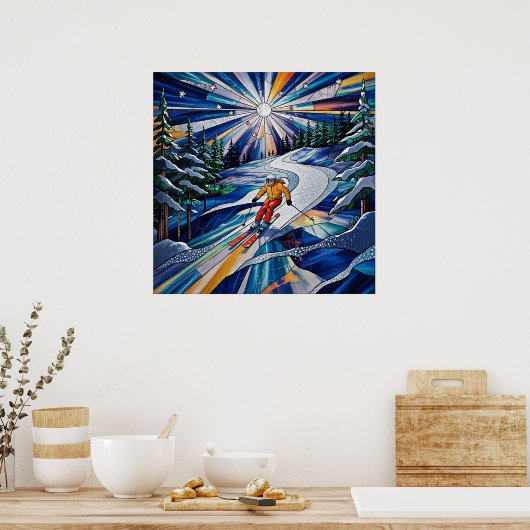 Skiing Poster ポスター (キッチン)