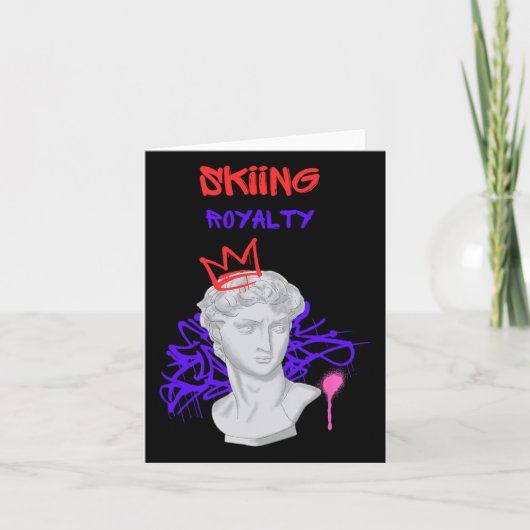 Skiing Royalty Greek Statue Winter Sports Mountain カード (正面)