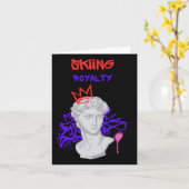 Skiing Royalty Greek Statue Winter Sports Mountain カード (黄色い花)