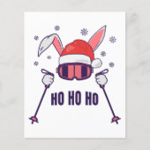 Skiing Santa Rabbit with Santa Hat and ski poles S チラシ (正面)