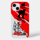 Skiing Ski Boot Red iPhone Case Case-Mate iPhoneケース (裏面)