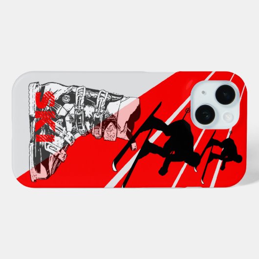 Skiing Ski Boot Red iPhone Case Case-Mate iPhoneケース (裏面 (横))