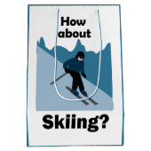 Skiing Skier How About Skiing Ski Party ミディアムペーパーバッグ (裏面)
