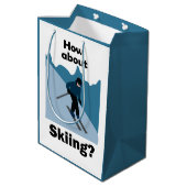 Skiing Skier How About Skiing Ski Party ミディアムペーパーバッグ (裏面アングル)