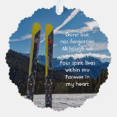 Skiing Skier Memorial Keepsake  オーナメントカード (裏面)