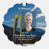Skiing Skier Memorial Keepsake  オーナメントカード (正面)
