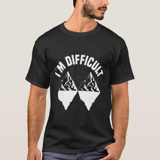 Skiing Skier Snowboard Snowboarder I'm Difficult S Tシャツ (正面)
