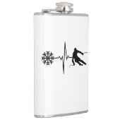 Skiing - Skiing Heartbeat Skier Gift フラスク (右)