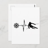 Skiing - Skiing Heartbeat Skier Gift ポストカード (正面/裏面)