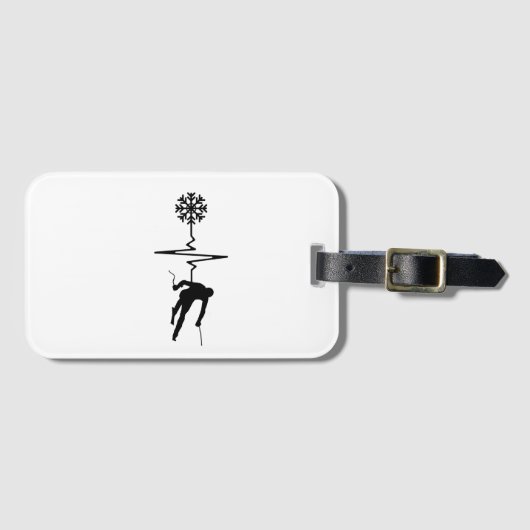 Skiing - Skiing Heartbeat Skier Gift ラゲッジタグ (正面横)