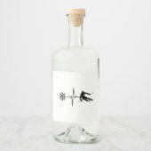 Skiing - Skiing Heartbeat Skier Gift リキュールボトルラベル (正面)