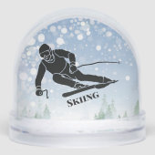 Skiing Sport Design Snow Globe (正面)