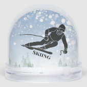 Skiing Sport Design Snow Globe (裏面)