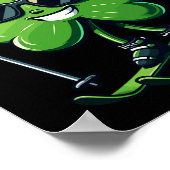 Skiing St Patricks Day Shamrock Clover Irish Men W ポスター (角)