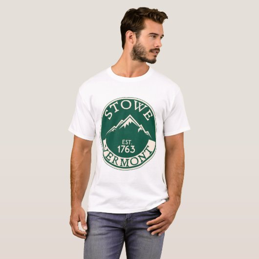 SKIING STOWE VERMONT SKI MOUNTAINS SNOWBOARD � Spi Tシャツ (正面フル)