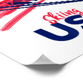 Skiing Usa Support The Team Shirt Usa Flag Skiing  ポスター (角)