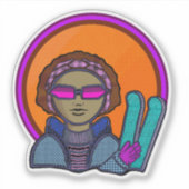 Skiing winter シール (正面)