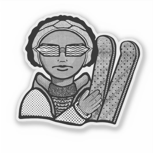 Skiing winter シール (正面)