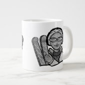 Skiing winter ジャンボコーヒーマグカップ (正面右)