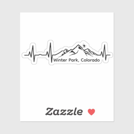Skiing Winter Park Heartbeat シール (シート)