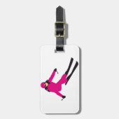 skiing woman ラゲッジタグ (正面縦)