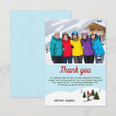 Skiing Women Ski Birthday Getaway Custom Photo サンキューカード (正面/裏面)