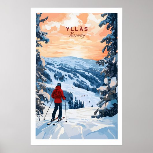 Skiing Ylläs Norway Poster 1 ポスター (正面)