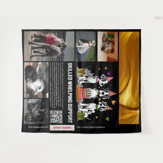 Skilled Whelping Support タペストリー (正面(横))